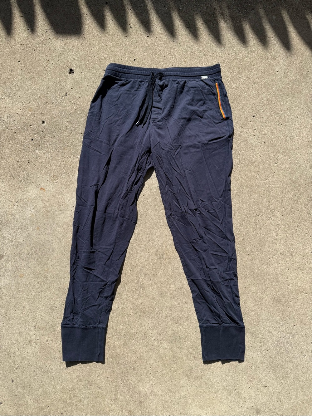Paul Smith Navy Joggers with Orange Zip Accent
